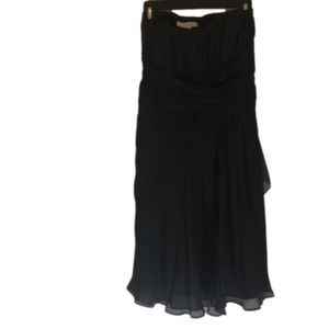 White House Black Market Strapless Black Chiffon Dress